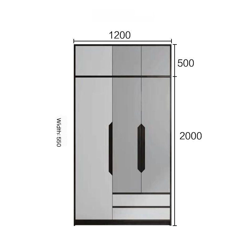 Nordic Modern Small Home Bedroom Cabinet 2 3 Doors Storage Wardrobe Simple Open Door