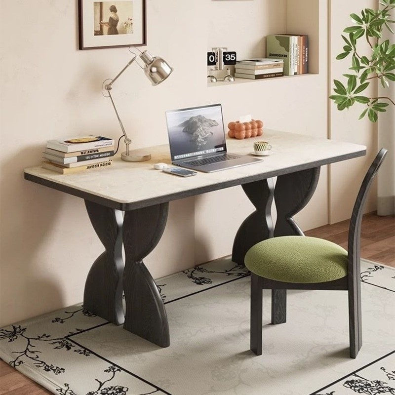 French style dining table set, elegant black granite, premium real wood, square shape for small homes.