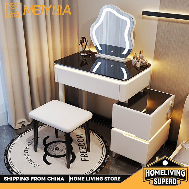 Smart Solid Wood Cream Wind Small Large Bedroom Premium Dressing Table