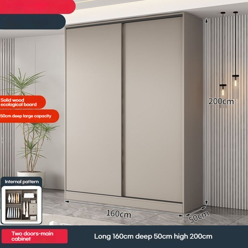 Solid Wood Home Bedroom Cream Wind Small House Modern Simple Multi-size Cabinet Top Side Wardrobe