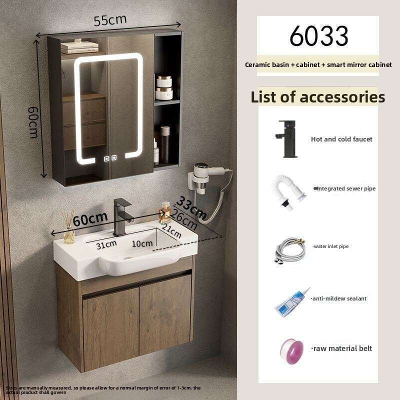 QW- Aluminum Storage Smart Mirror Cabinet in the Bathroom, Bathroom Sink Set