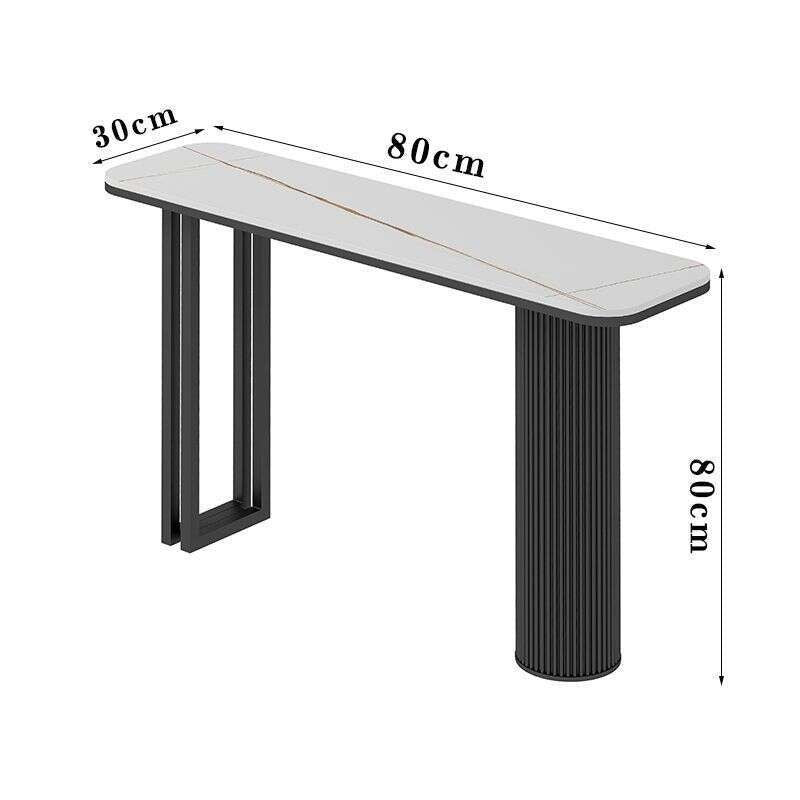 Bar living room divider stone table, metal strip, entrance, Italian style, light luxury square console table.