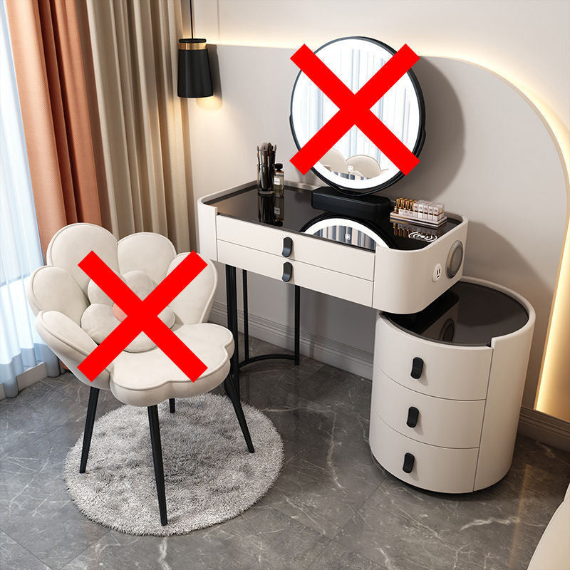 Simple solid wood smart bedroom table, multi-purpose dressing table with mirror, complete set