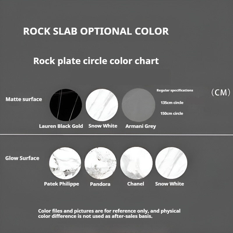 Elegant and simple marble dining table with round rotating base, modern Italian style, premium grade for families.