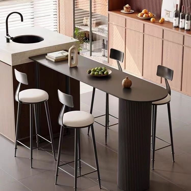 Bar light luxury stone table, living room, kitchen, partition edge, bar counter, balcony with wall, high foot table