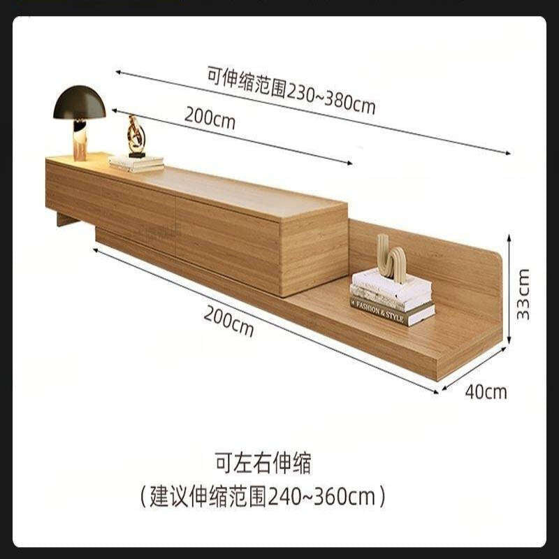and Coffee Table Set, Expandable TV Stand, Modern Minimalist Floor Cabinet
