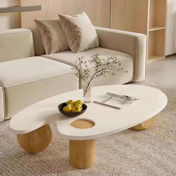 โต๊ะกาแฟ Nordic Modern Clouds Tea Table โต๊ะชาครีมสำหรับห้องนั่งเล่นที่บ้านเรียบง่ายบันทึกรูปร่างพิเศษ