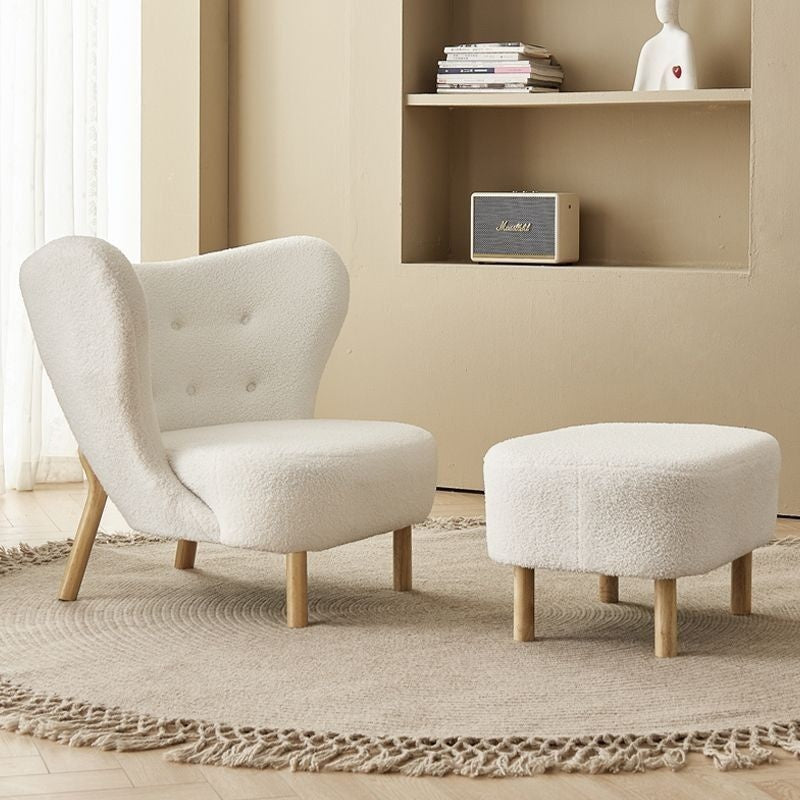 Single sofa, fleece leisure chair with footrest, simple living room balcony lazy sofa