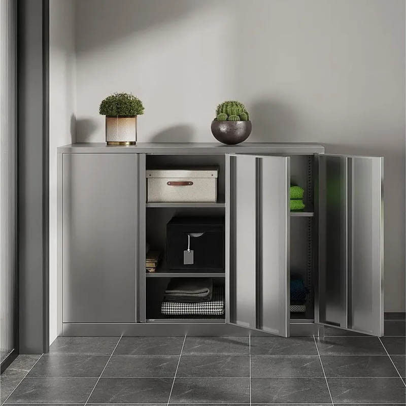 wardrobe 304 Stainless Steel Balcony Storage Clothes Changing Shoe Cabinet, Shelves, Multi-layer Bedroom Shelves