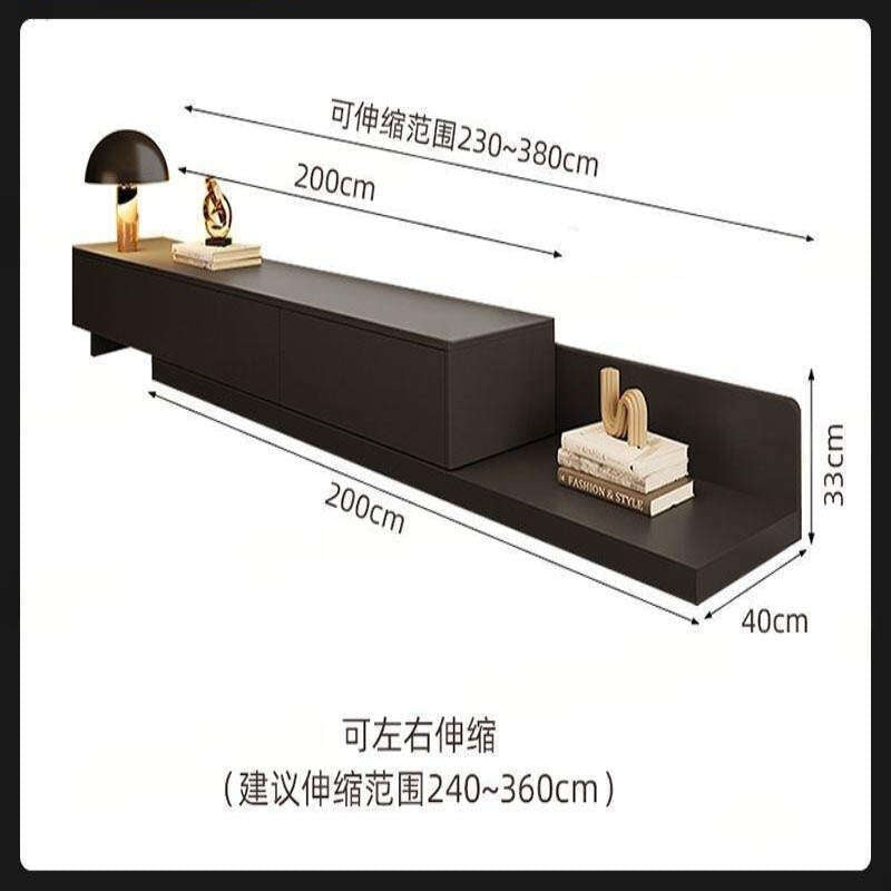 and Coffee Table Set, Expandable TV Stand, Modern Minimalist Floor Cabinet