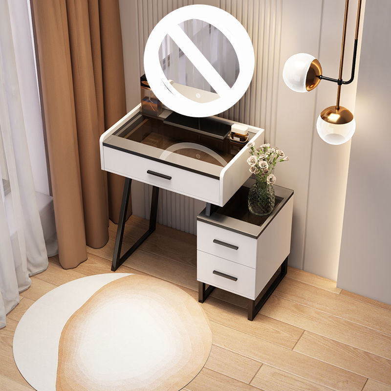 Solid Wood Storage Cabinet Simple Nordic Light Luxury Mirror Dressing Table