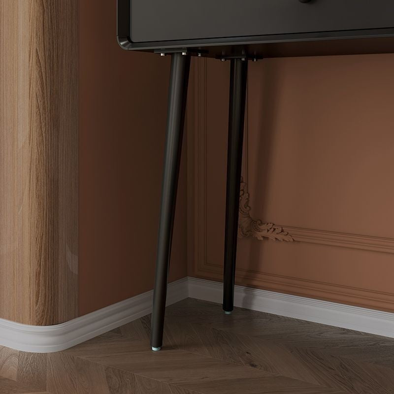 French Style One Bedroom Storage Black Multi-Functional Dressing Table with Mirror