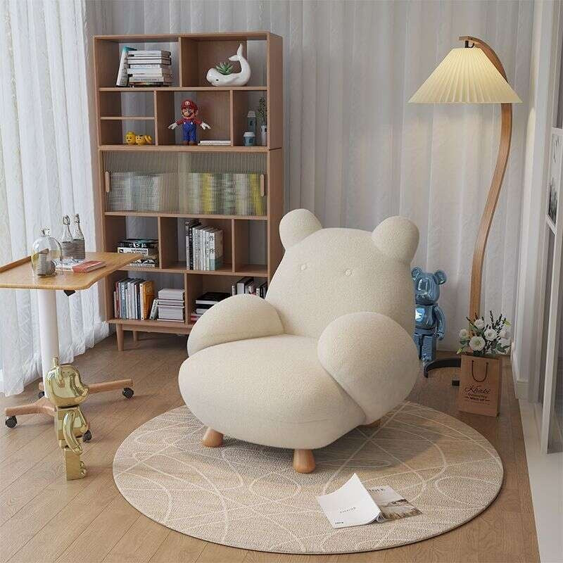 Single Rocking Living Room Little Bear Chair Leisure Cream Cute Lazy Sofa Multi-angle