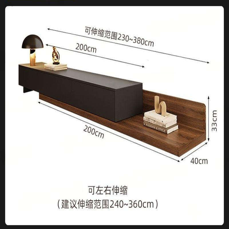 and Coffee Table Set, Expandable TV Stand, Modern Minimalist Floor Cabinet