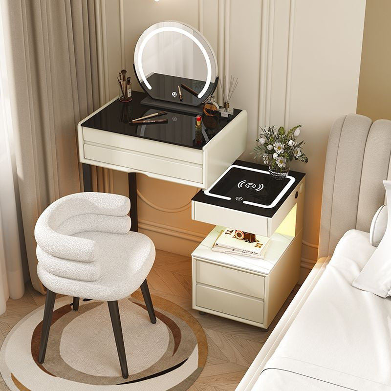 สมาร์ทเพิ่มเติมโต๊ะเครื่องแป้งไร้สายชาร์จห้องนอนแต่งหน้าตู้เพียงหนึ่งเดียวที่เรียบง่าย