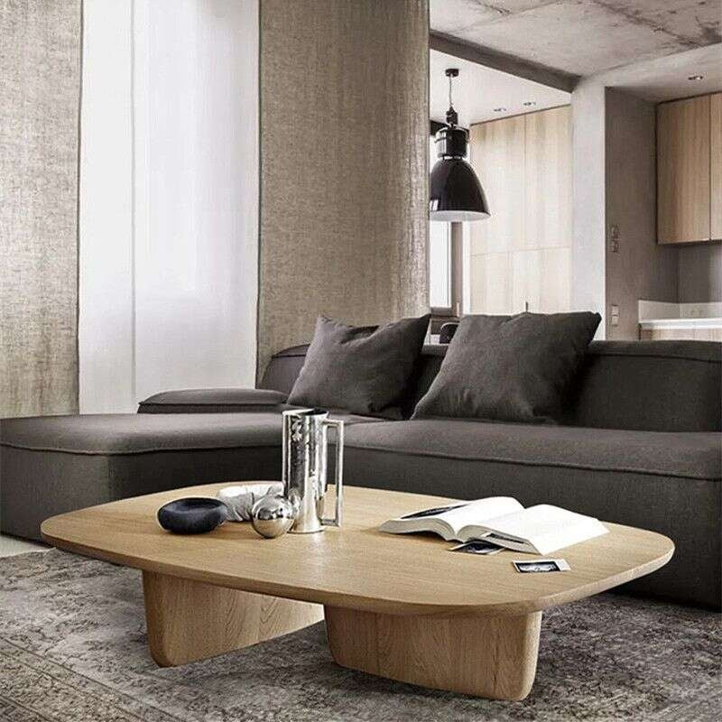 Solid wood tea living room coffee table, modern pine table
