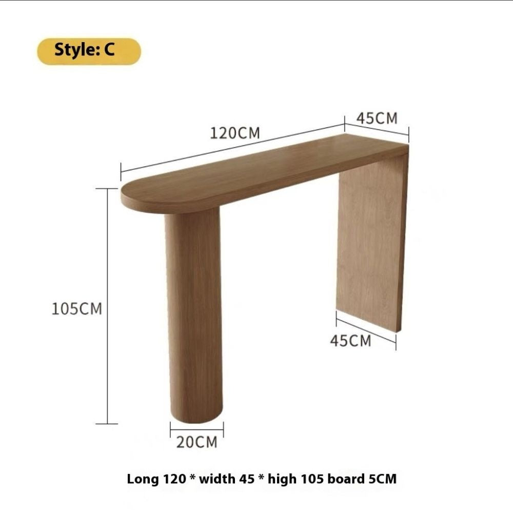Solid wood home against the wall high long bar coffee simple living room balcony partition check cabinet table