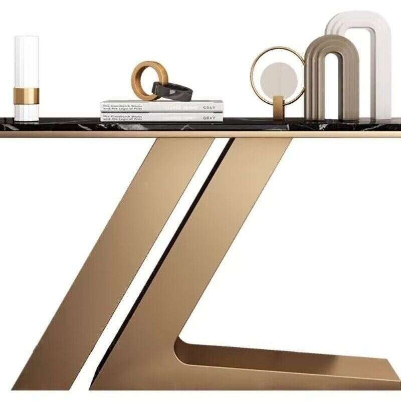 Light luxury tea Italian style room divider semi-circular modern, minimalist, wall-mounted, stone console table, end table