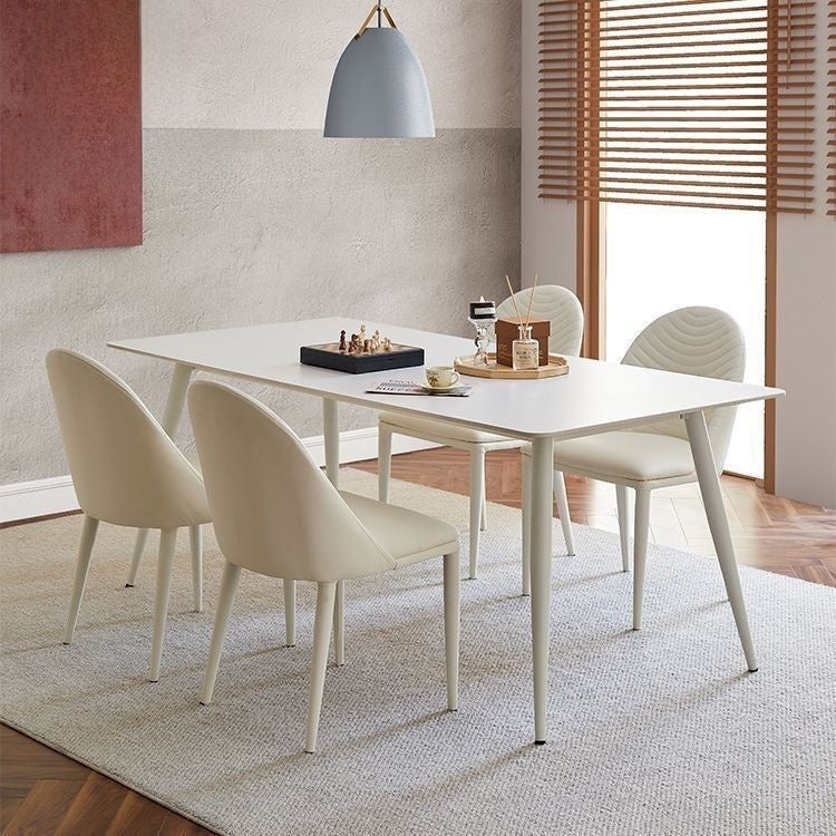 Nordic Style Marble Dining Table pure white Simple but elegant Suitable for small homes, minimalist square tables.