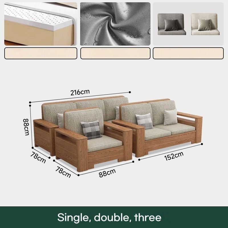 Nordic Fabric Solid Wood Furniture, Single Sofa, Double Sofa