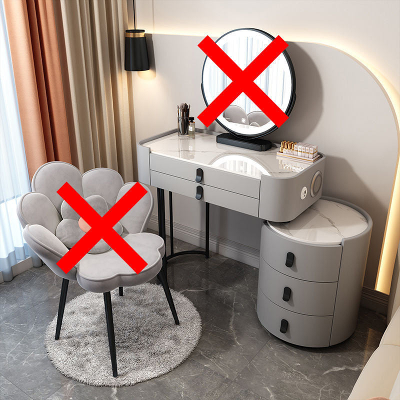 Simple solid wood smart bedroom table, multi-purpose dressing table with mirror, complete set