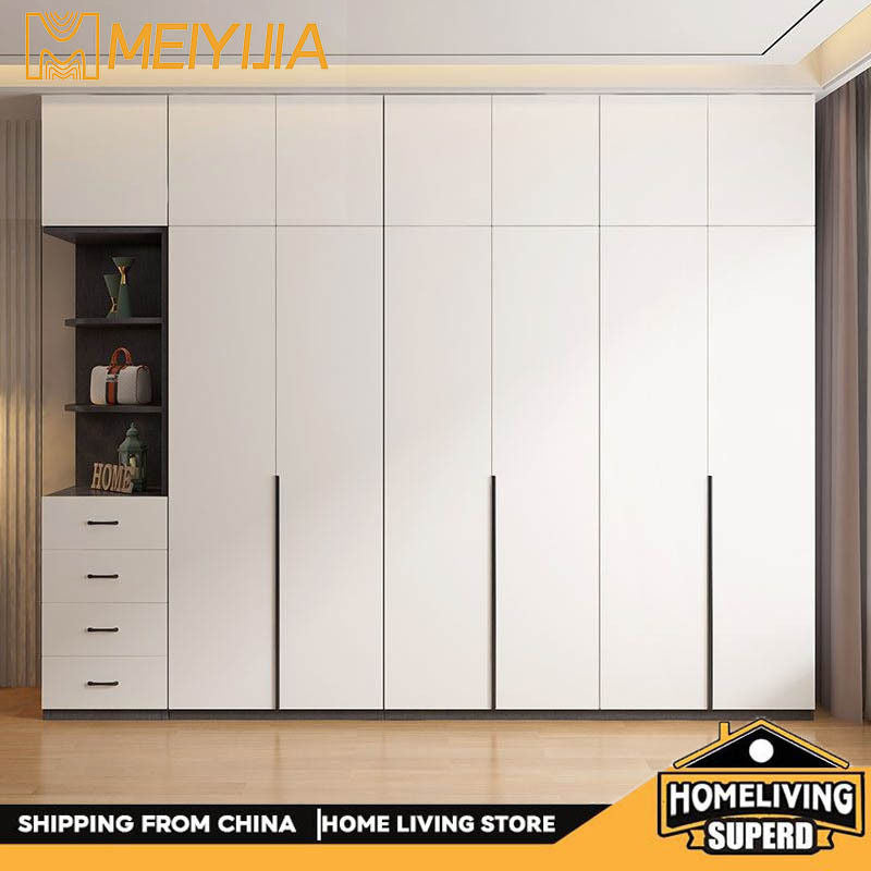 Lightweight Luxury Solid Wood Home Bedroom Thick Ecoboard Large Combination Wardrobe