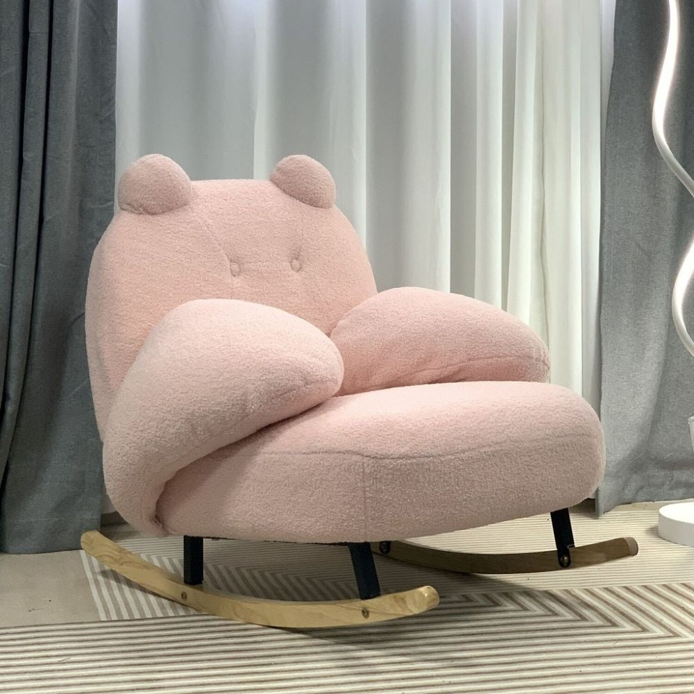 Cream Wind Single Rocking Living Room Little Bear Chair Sofa Bedroom Leisure