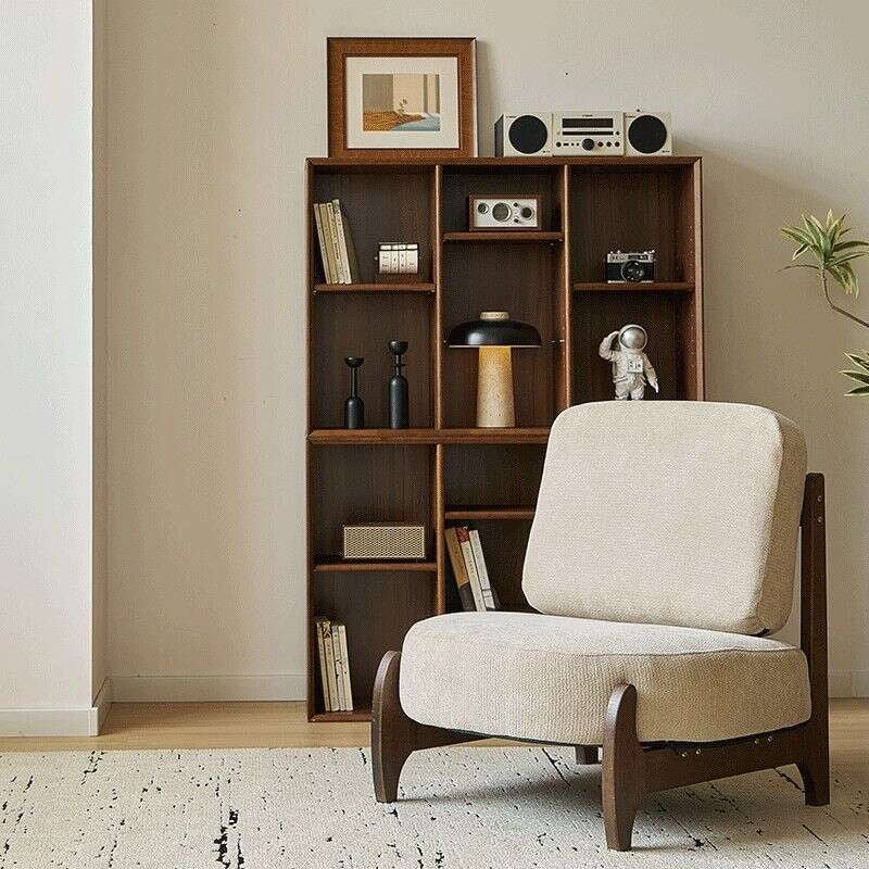 Small home, balcony, living room, light luxury, small single sofa for relaxing.