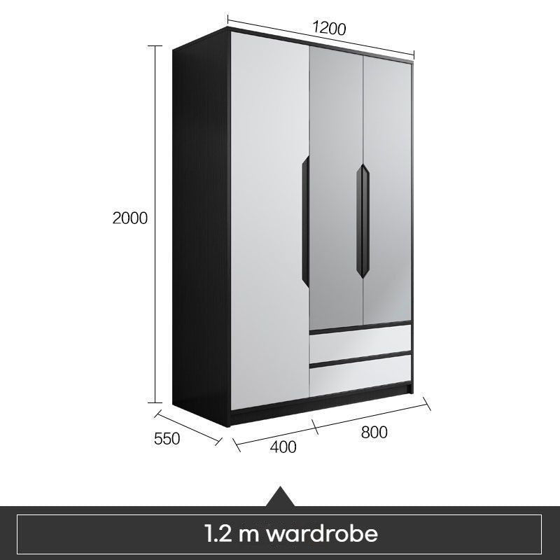 Nordic Modern Small Home Bedroom Cabinet 2 3 Doors Storage Wardrobe Simple Open Door