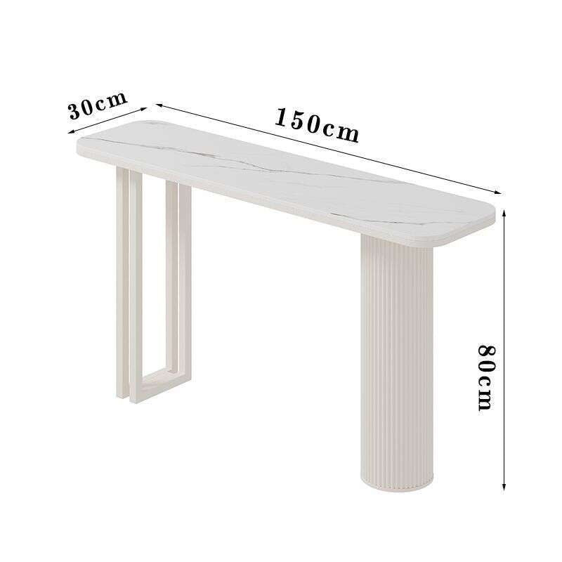 Bar living room divider stone table, metal strip, entrance, Italian style, light luxury square console table.
