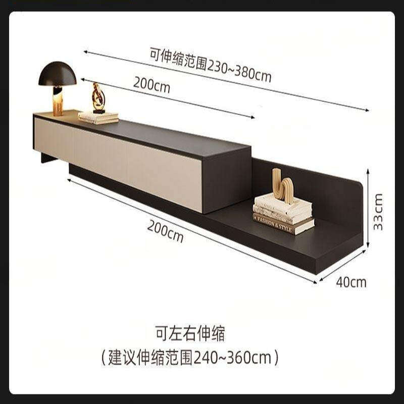 and Coffee Table Set, Expandable TV Stand, Modern Minimalist Floor Cabinet