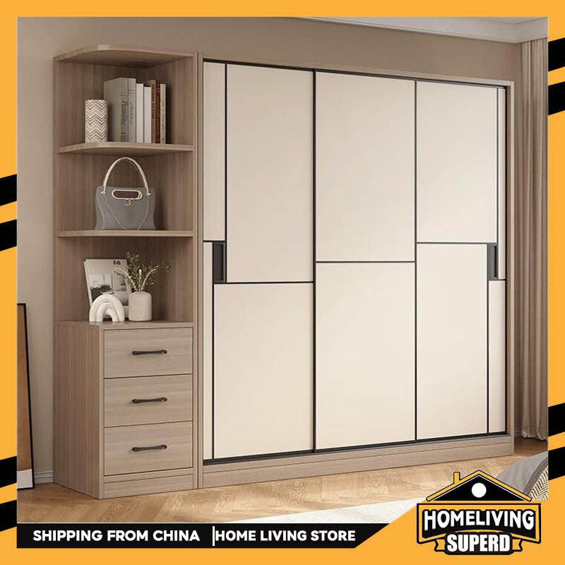 Sliding Door Home Bedroom Solid Wood Wardrobe 1.8m