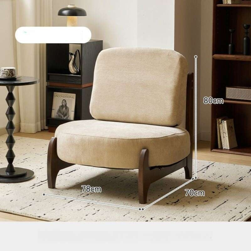 Small home, balcony, living room, light luxury, small single sofa for relaxing.