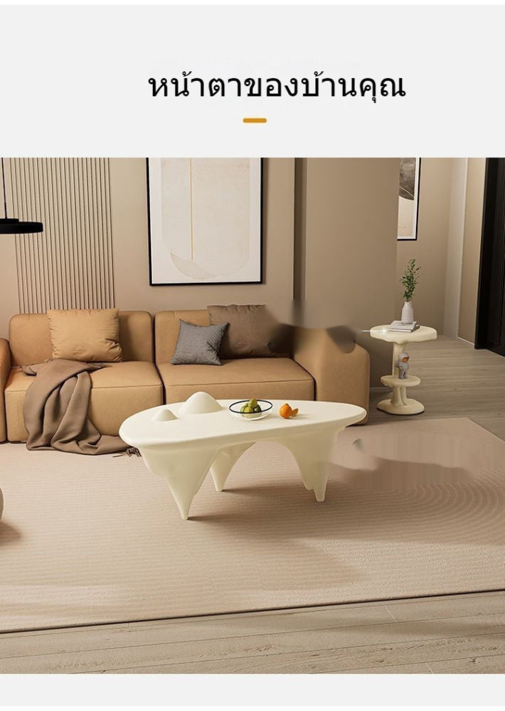 Nordic Cream Wind Light Elegant Design Sense Living Room Coffee Beside Tea Table Mountain and River Art New Style