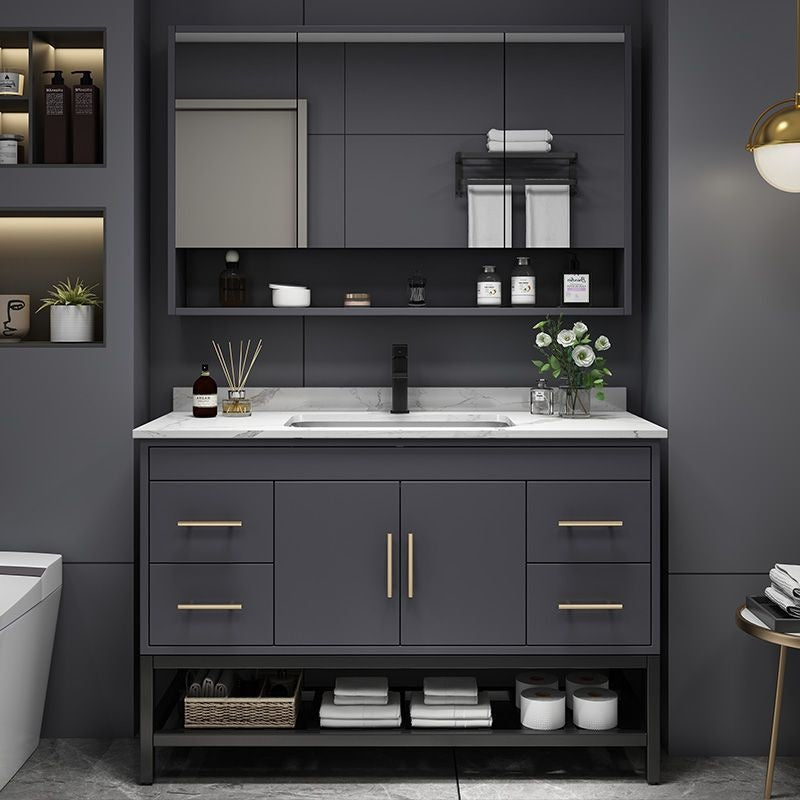 QW- Bathroom Smart Cabinet Modern Simple Ceramic Integrated Basin Washbasin Washstand Set