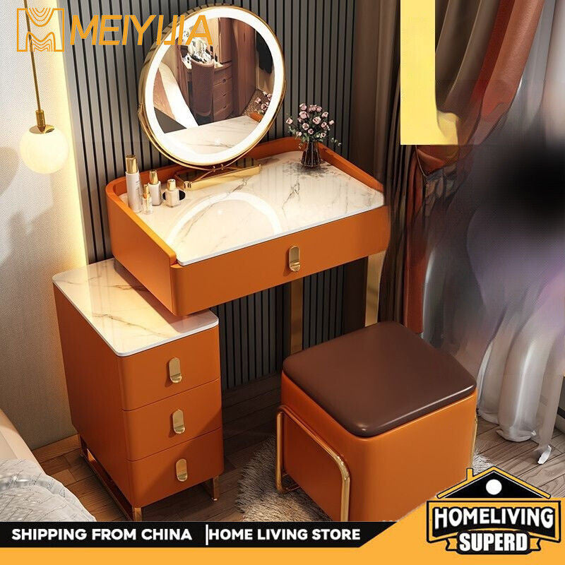 Italian Style Solid Wood Modern Simple Dressing Table Small Home Storage
