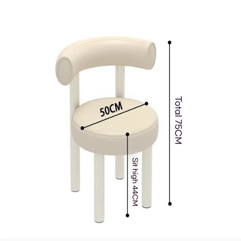 Bedroom Makeup Cream Wind Simple Nordic Home Dining Chair with Backrest Light Luxury Soft Dressing Bag Stool