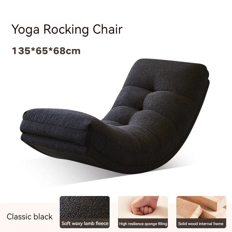 Simple Vintage Style Wind Sofa Lazy Moon Rocking Single Lounge Chair Small Caterpillar Leather Living Room