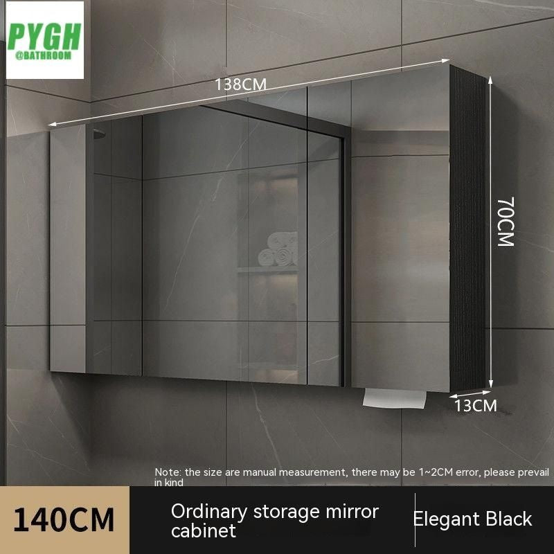 QW- Smart Solid Wood Wall Mounted Bathroom Mirror Storage Cabinet