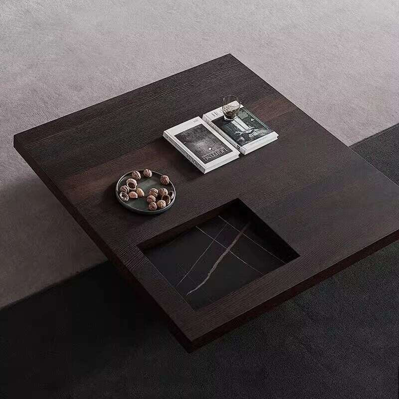 Simple coffee table for living room Creative Rectangular Smoke Wood Tea Table