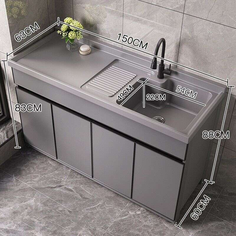 QW- Bathroom Storage Cabinet Washbasin Set Aluminum alloy storage cabinet