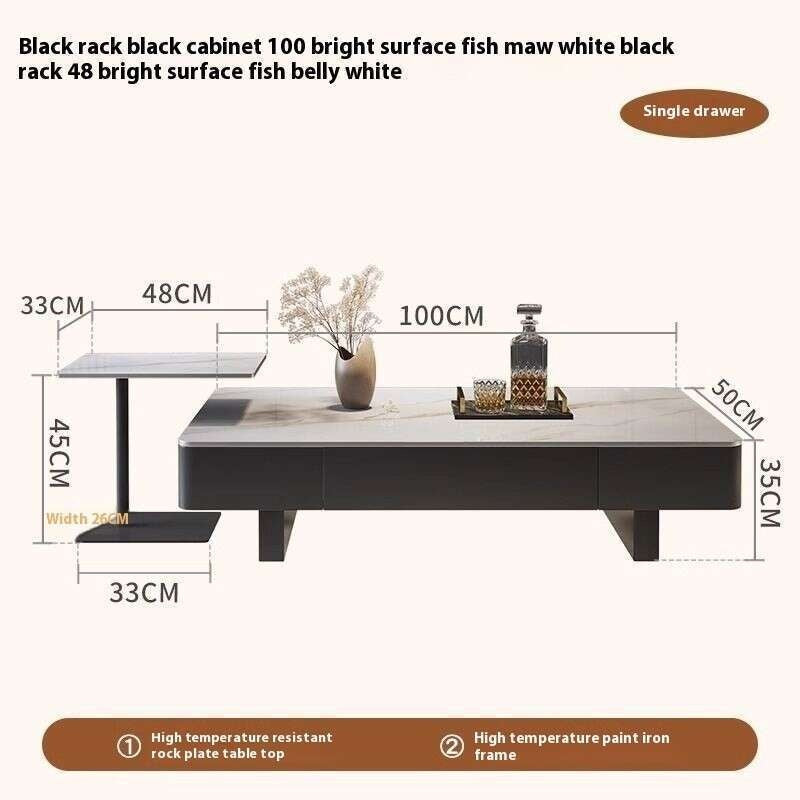 Italian Style Rectangular Stone High-end Living Room Coffee Simple Modern Table for Home