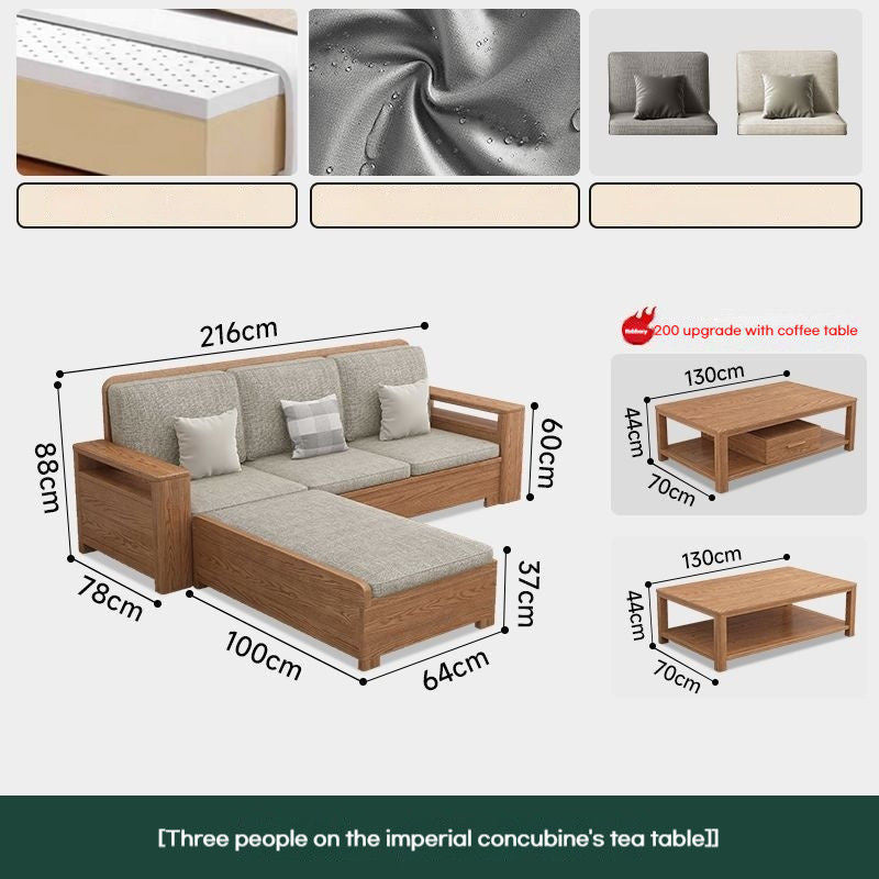 Nordic Fabric Solid Wood Furniture, Single Sofa, Double Sofa
