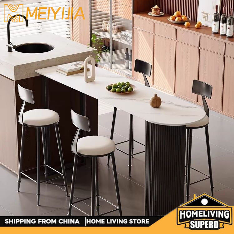 Bar light luxury stone table, living room, kitchen, partition edge, bar counter, balcony with wall, high foot table