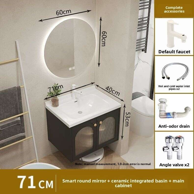 QW- Smart glass cabinet for bathroom storage, width 40 cm.