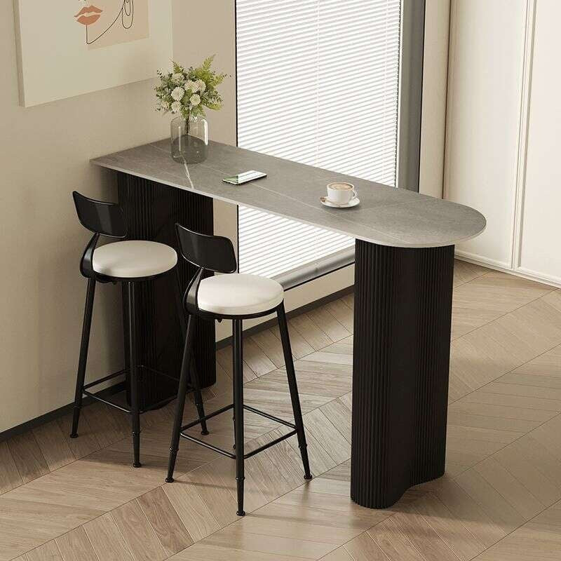 Slate for home use Modern simple and chair set. Sectional sofa side bar table with high legs