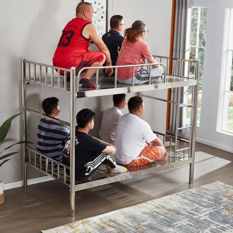 Upper lower stainless steel modern simple dormitory bunk beds, wrought iron high and low beds