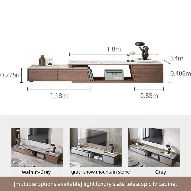 Modern Stone Coffee Table Combo Living Room Light Luxury Stretch Shelf TV Cabinet