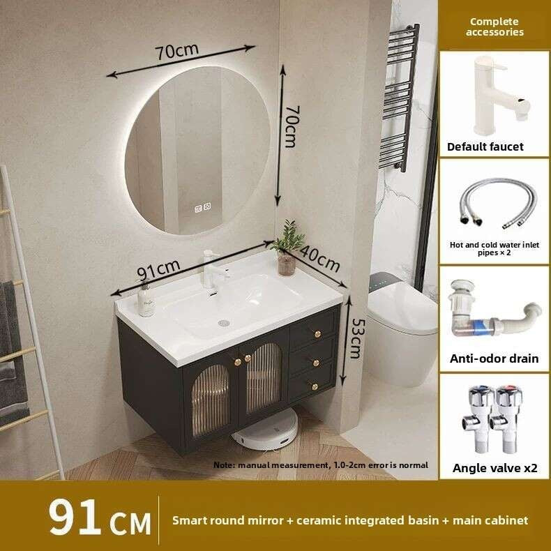 QW- Smart glass cabinet for bathroom storage, width 40 cm.