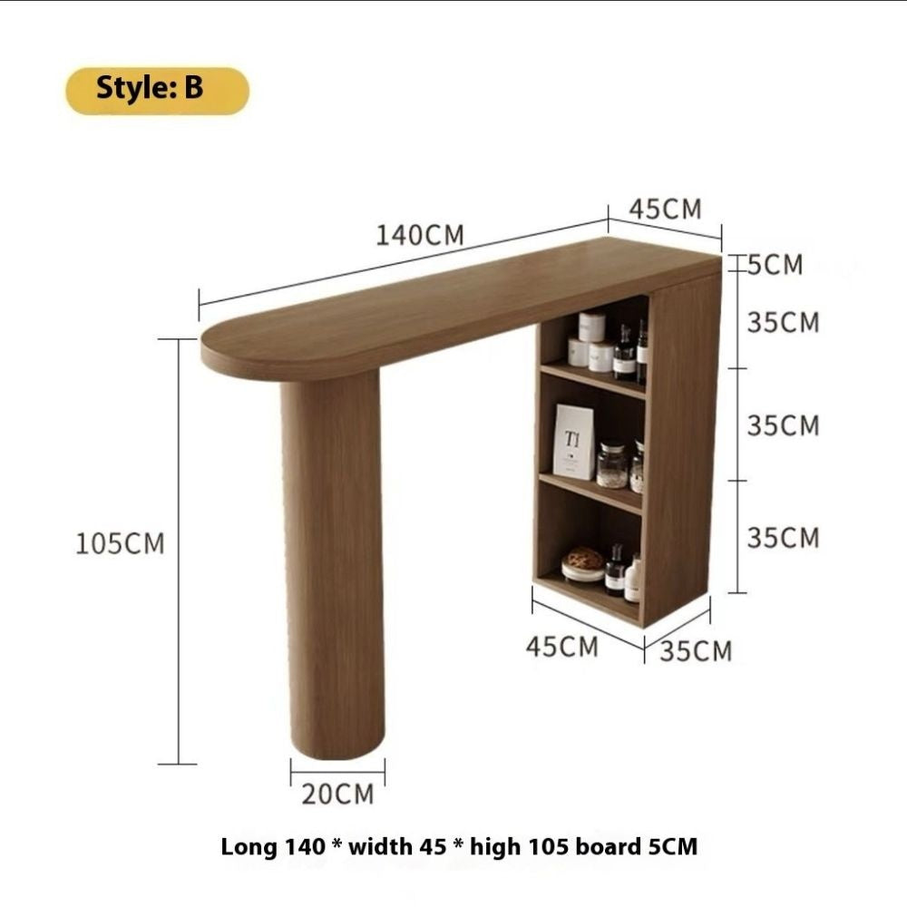 Solid wood home against the wall high long bar coffee simple living room balcony partition check cabinet table